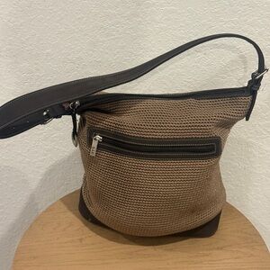 The Sak Taupe Knit Shoulder Bag